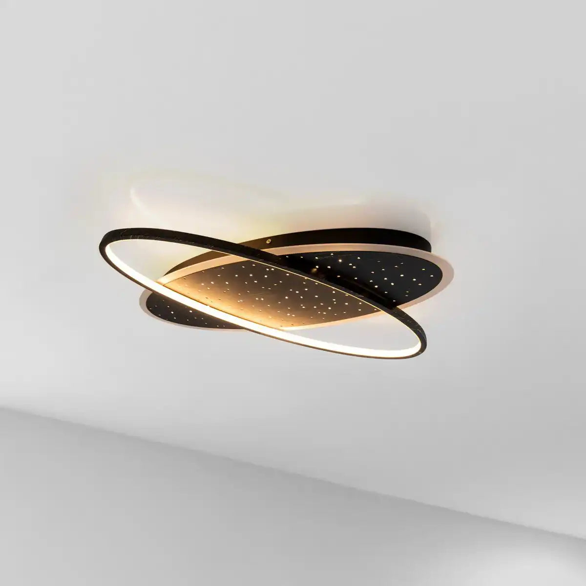 LED Deckenleuchte "STELARIS" ca. 60 cm lang, aus Metall und Kunststoff in Schwarz,, mit fest verbauten LEDs, Beleuchtung für Wohnräume und Büro