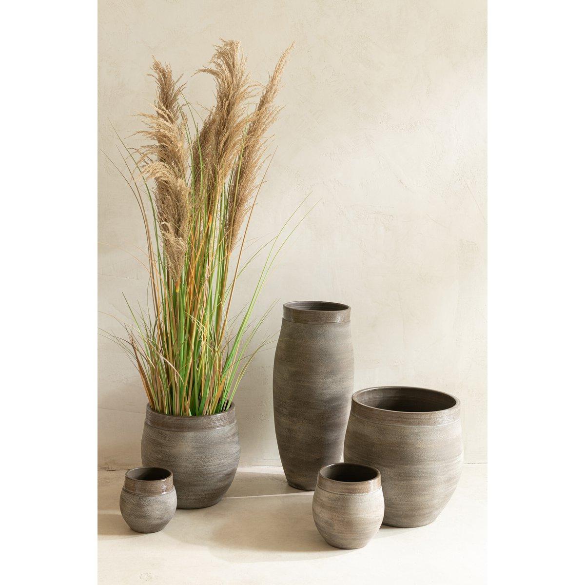 J-Line Blumentopf Gio - Keramik - Braun - Groß - Ø 29,00 cm