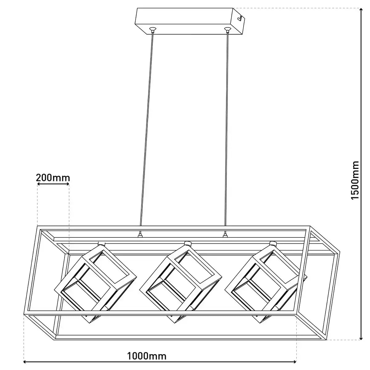 LED-Pendelleuchte l: 100cm "TRIPOLIS"