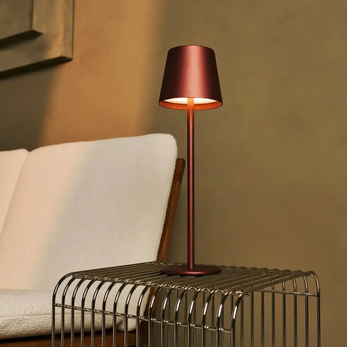 Jasper Bronze - drahtlose Lampe mit Batterie -L -Metall, dimmbare und 3 Lichtstufen