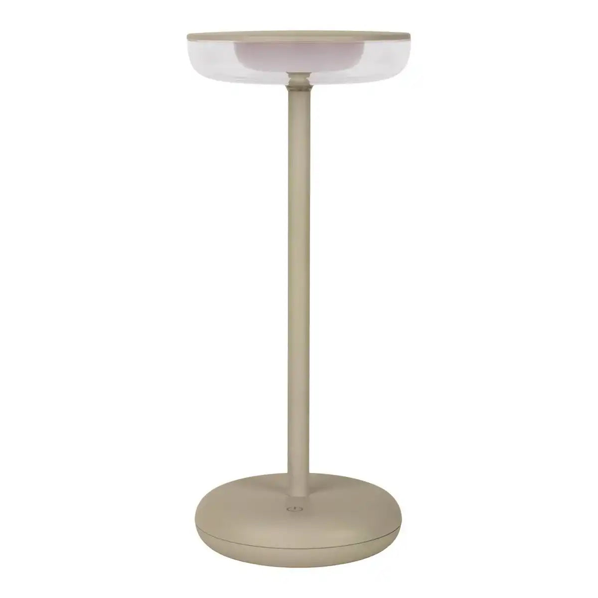 Akku-Tischleuchte "PASI" für Außen und Innen, aus Metall und Kunststoff in Beige, dimmbar, mit Touch- und Memory-Funktion, ca. 26 cm hoch
