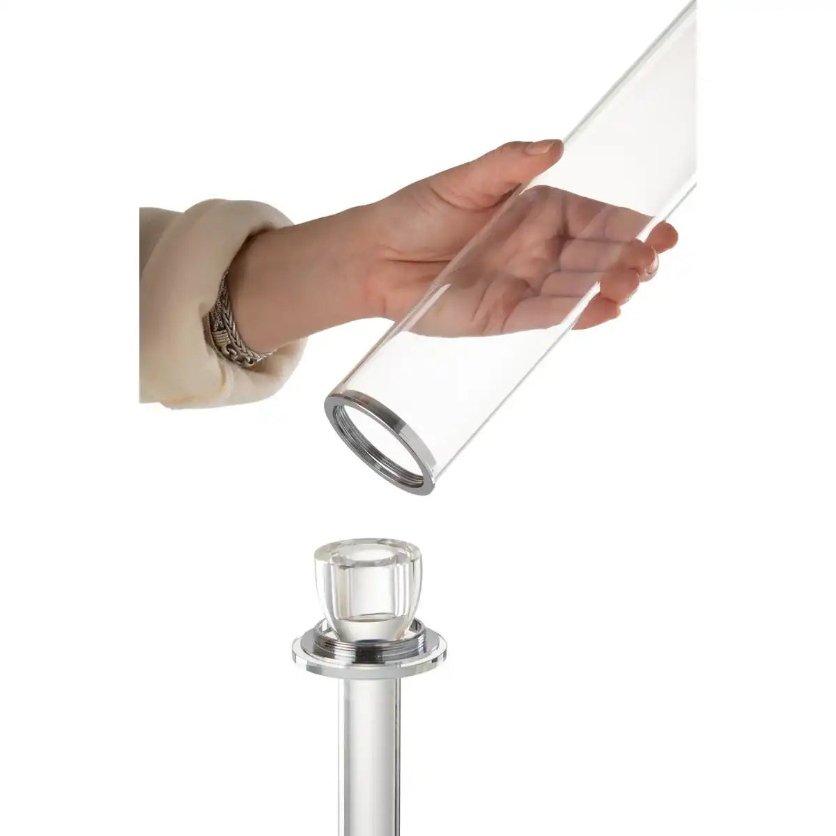J-Line Kerzenhalter Moira Glas Transparent Klein