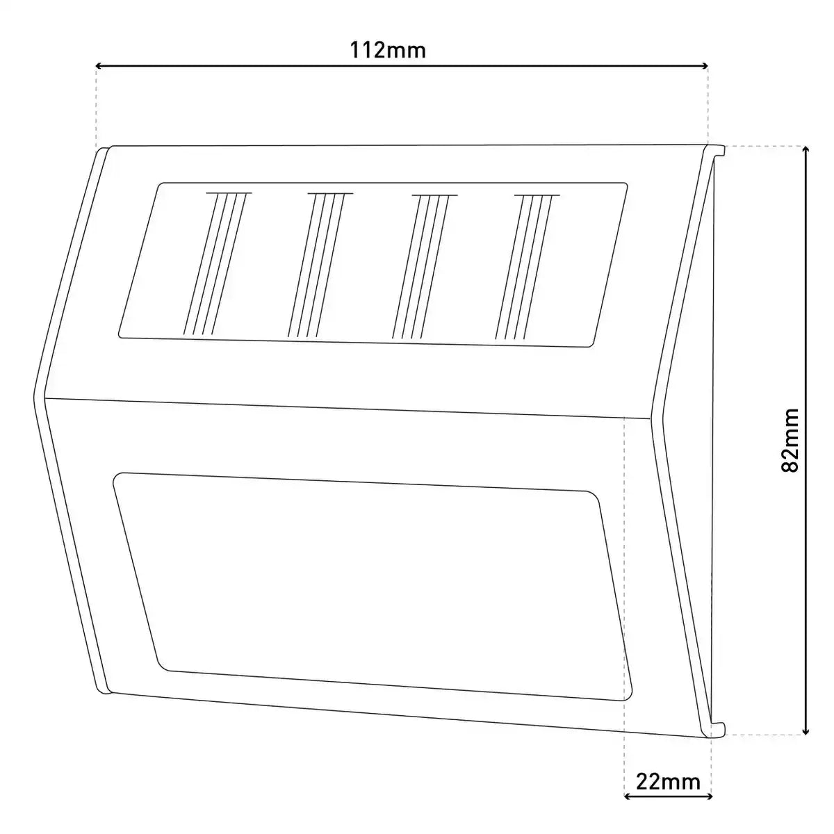 4er-Set LED Solar-Außenleuchte , für Außen, Wandleuchte - Metall und Kunststoff in Stahl-blank, mit integrierter LED
