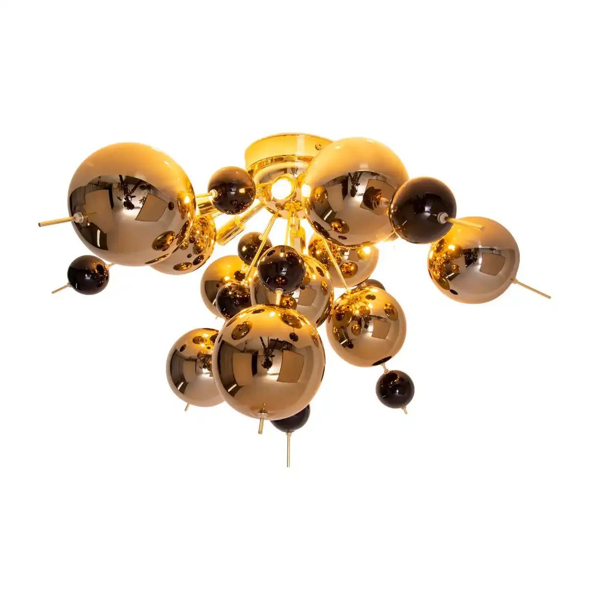 Deckenleuchte "EXPLOSION" Gold aus Metall und Glas, G9 Fassungen, Deckenlampe für Esszimmer, Wohnzimmer, Diele oder Büro, Ø57 cm