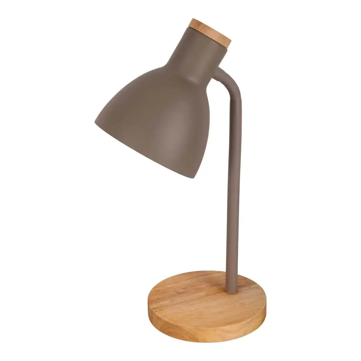 Schreibtischleuchte "MARIE" aus Metall und Holz, E14, Braun, 36,5 cm hoch