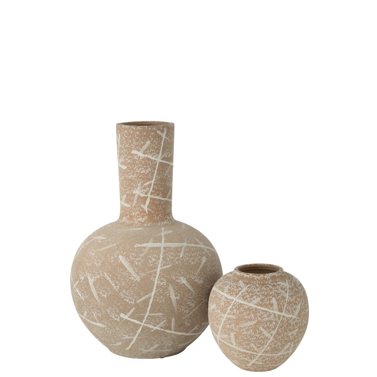 J -Line Vase Dune Bol - Keramik - Beige/Weiß - Ø 34 cm