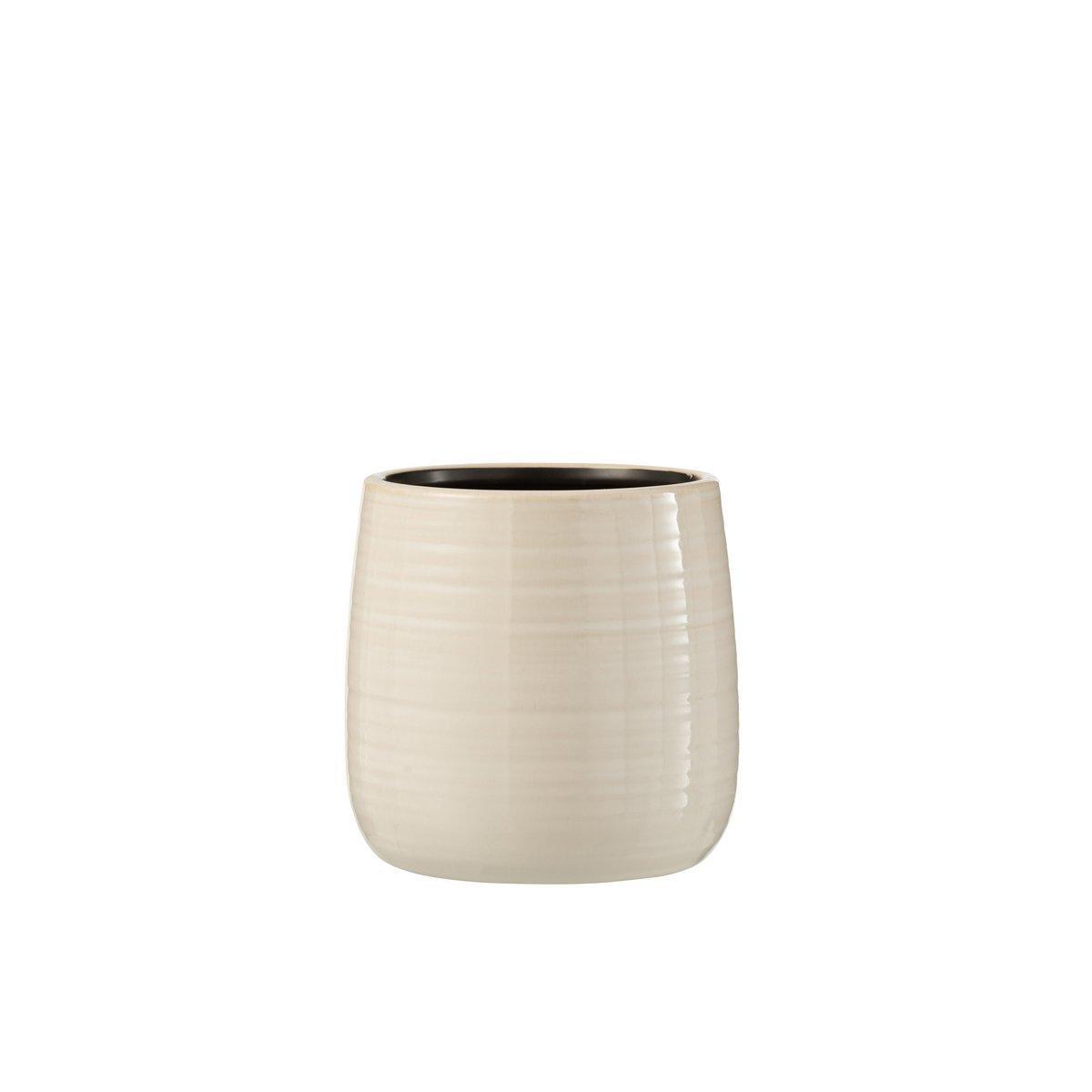 J-Line Blumentopf Plain - Keramik - Weiß - Mittel - Ø 14,50 cm