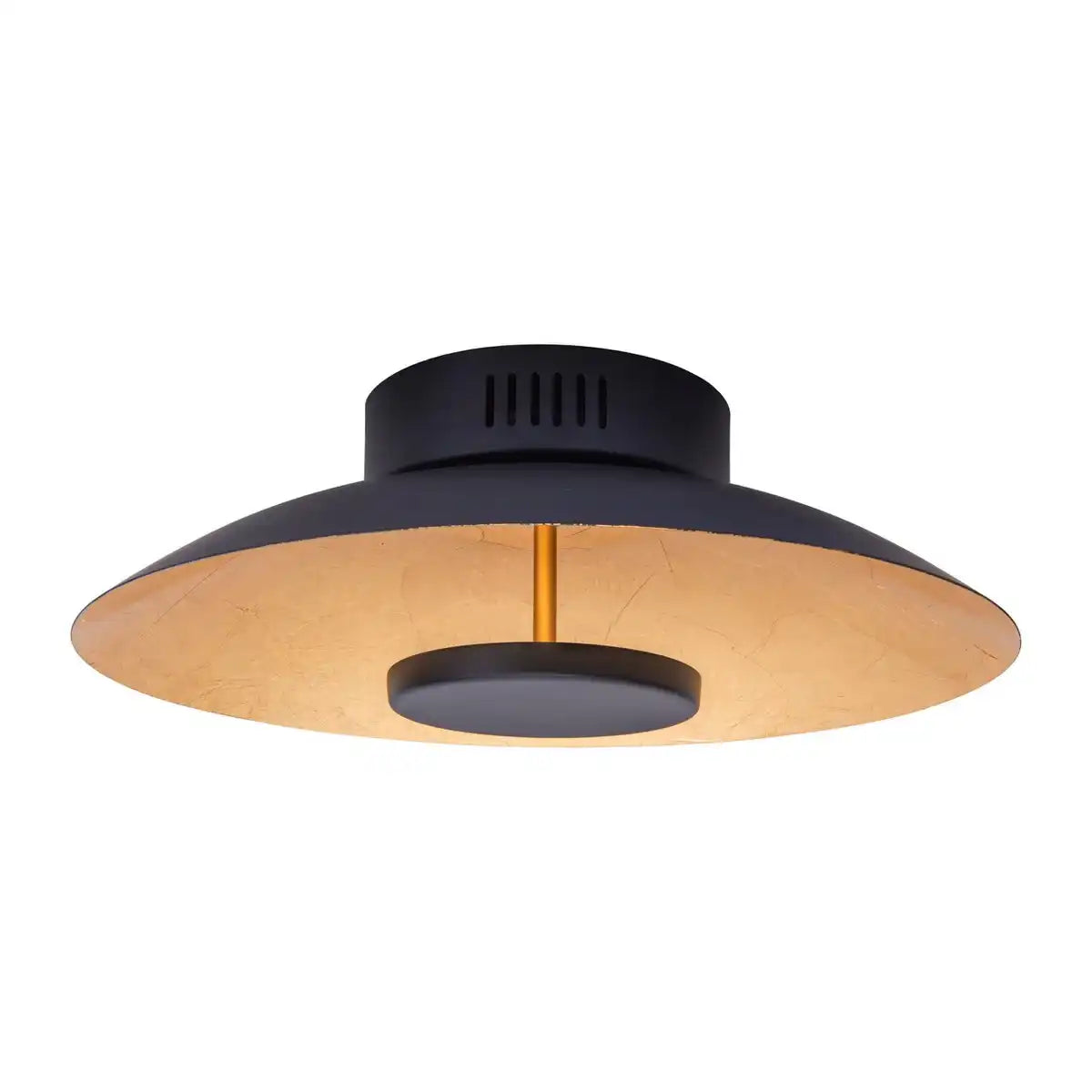 LED Deckenleuchte "FIRENZE" Deckenlampe aus Metall in Schwarz, und Gold, LED fest verbaut, Beleuchtung für Wohnzimmer, Büro oder den Eingangsberiech 40 cm Durchmesser
