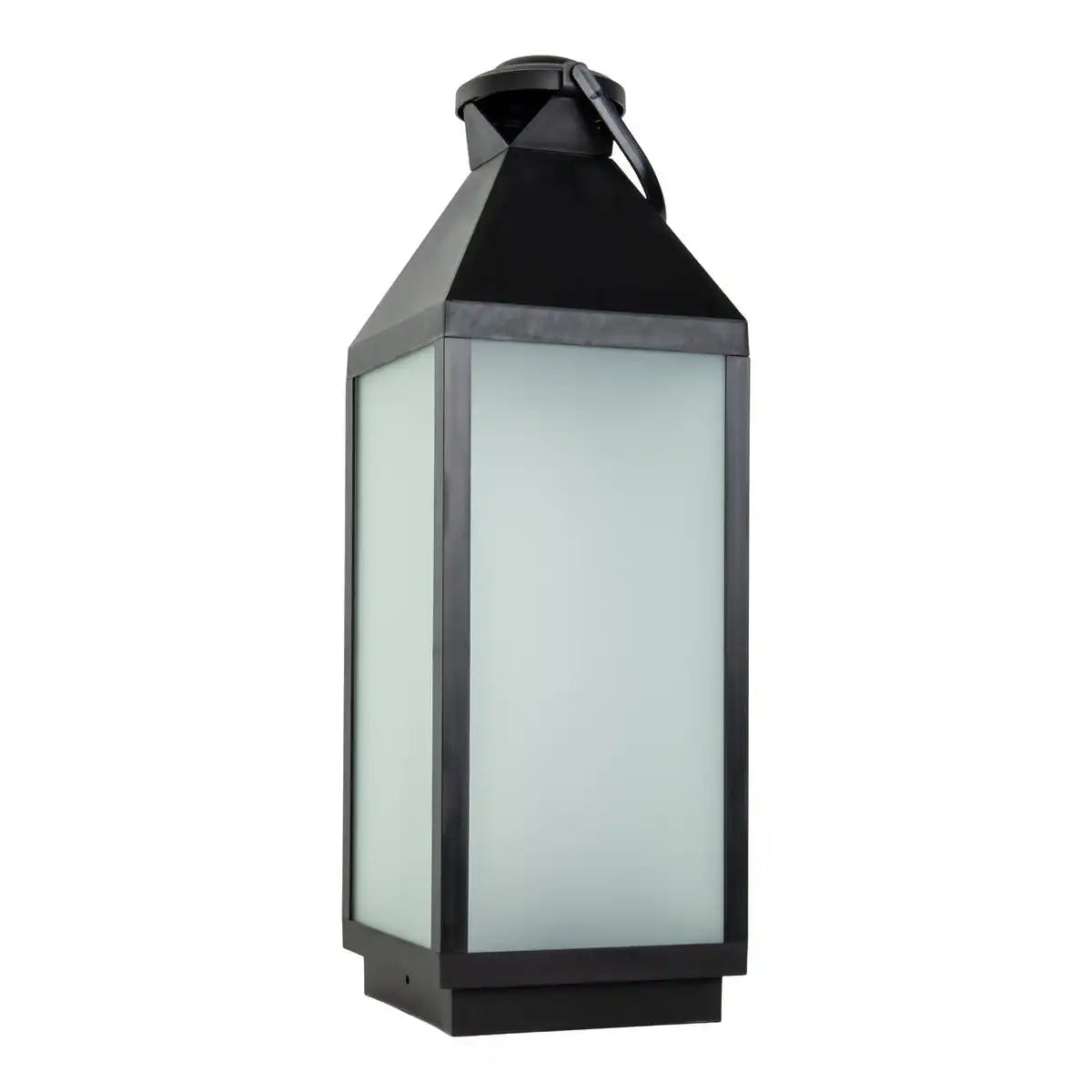 LED Dekoleuchte Laterne "DORIS" aus Kunststoff und Glas in Schwarz, integrierte LED, für Innen