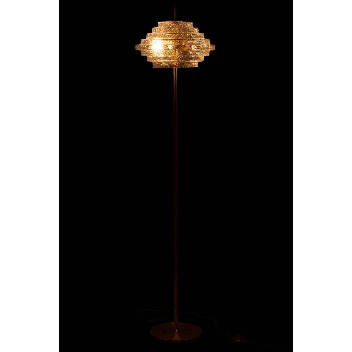 J-Line Fußlampe LED Gold Metall/Glas durchscheinend