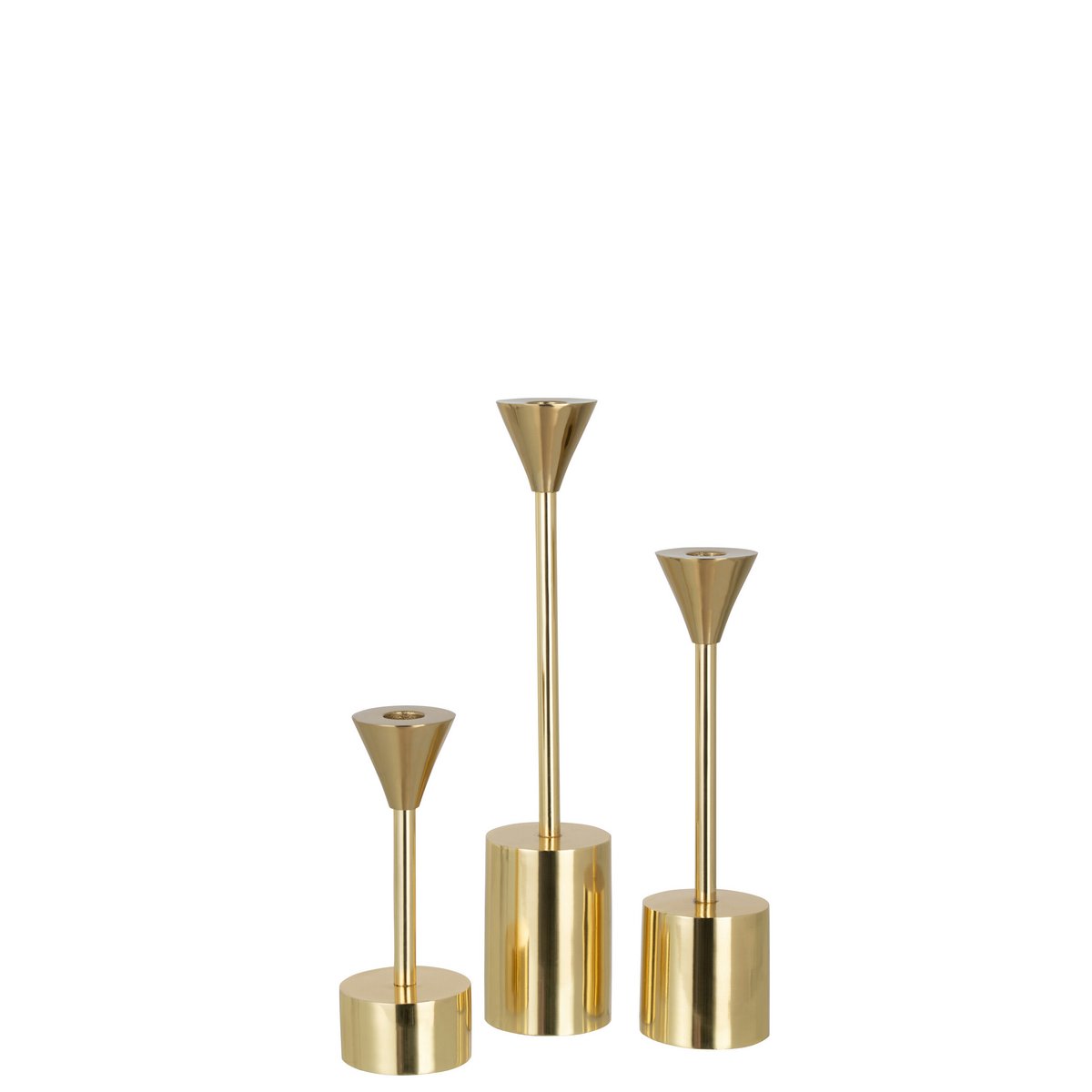 J -Line Candlestick Emma - Aluminium - Gold - 3 Stücke