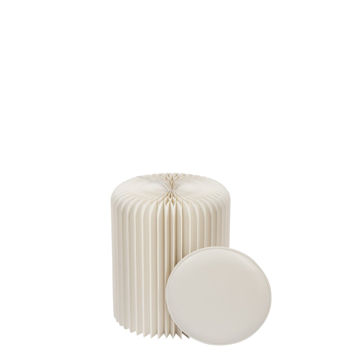 J-Line Pouf Fold Papier gebrochen weiß gebrochen