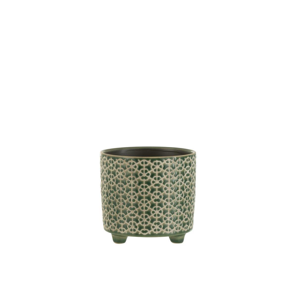 J-Line Blumentopf Flower - Keramik - Grün - S - Ø 12 cm
