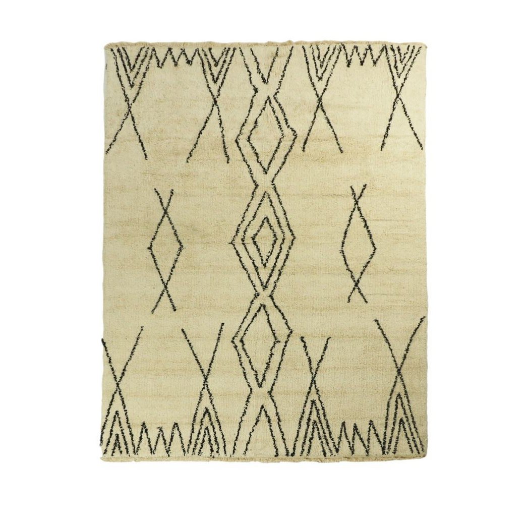 HSM Collection Floor Teppich Doppelfenster -160x230-schwarz/weiß-cotton