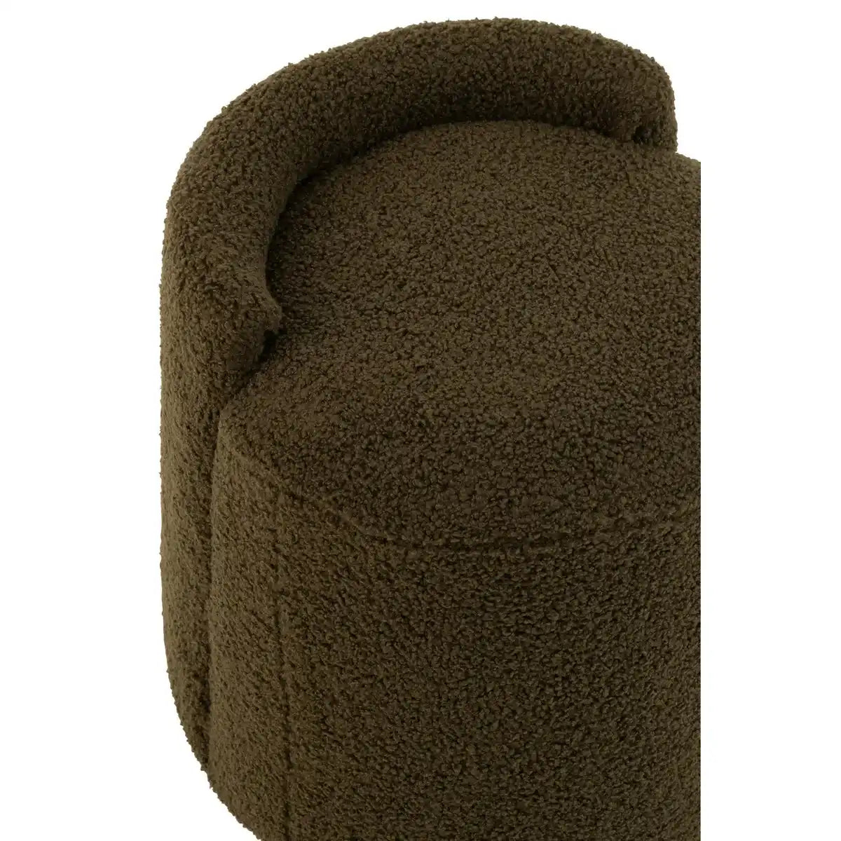 Teddy-Pouf mit Bouclé-Rückenlehne - Textil - grün
