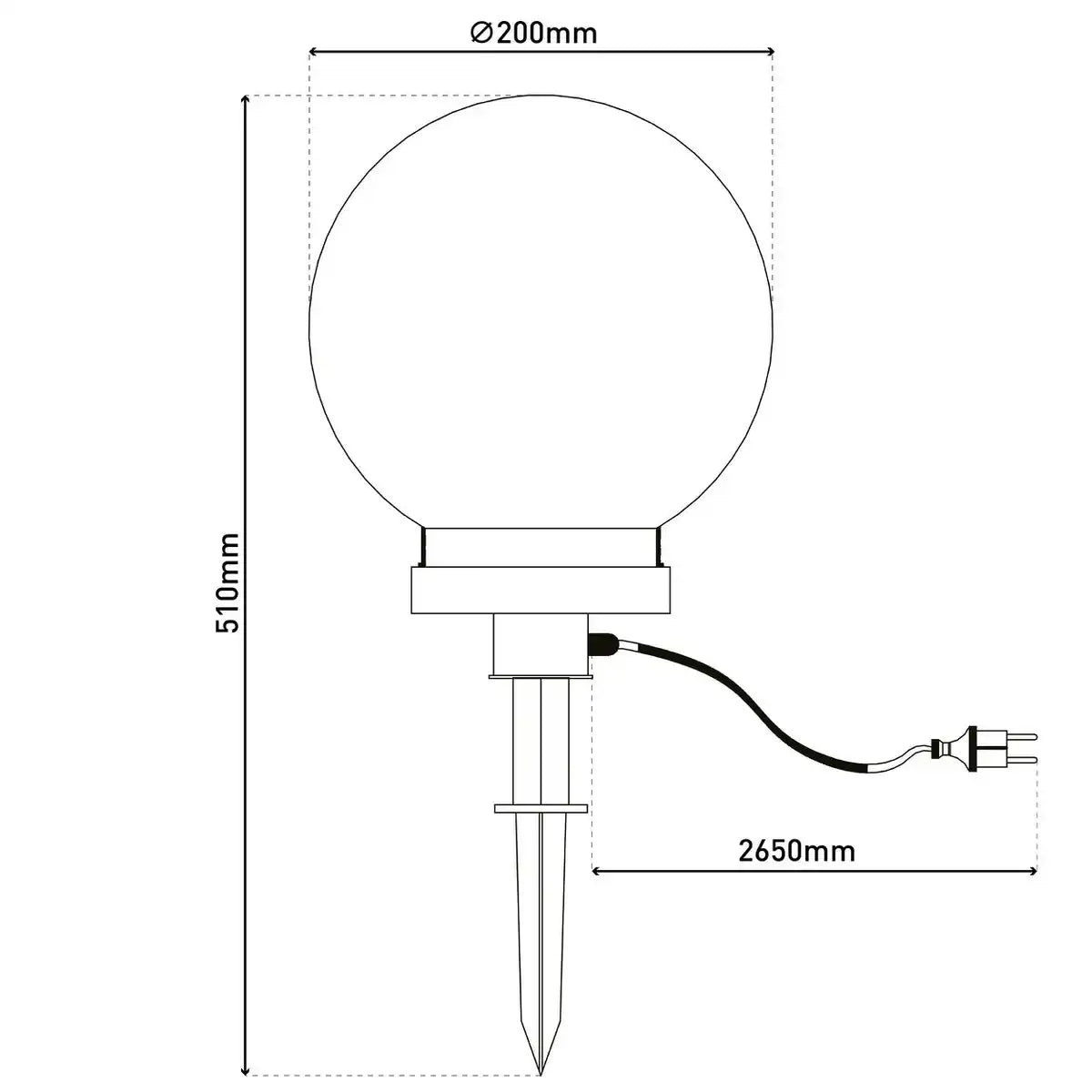 Außen Kugelerdspieß D: 20cm "BALL"