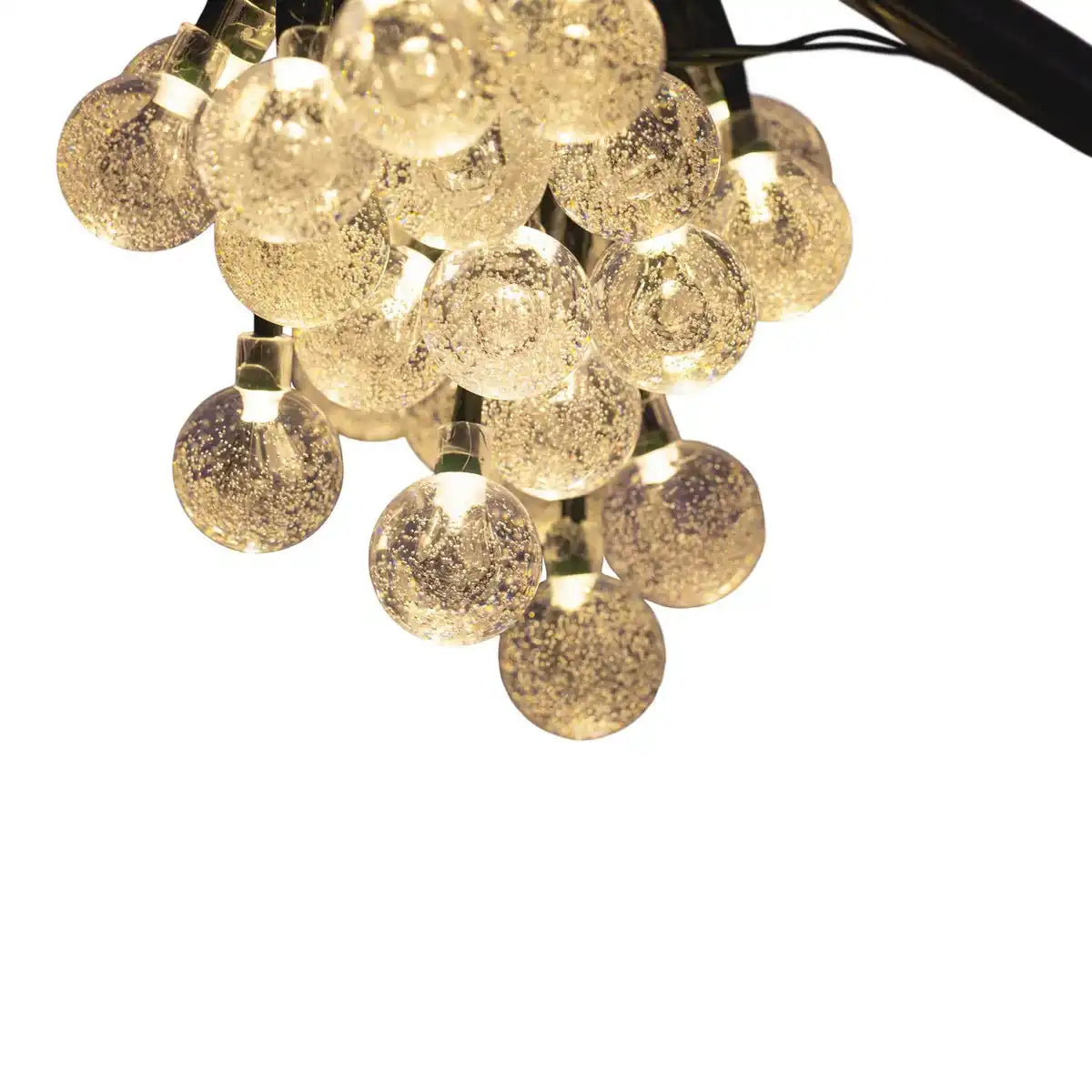 Außen-Lichterkette mit dekorativen Kugeln in GLASOPTIK, 868 cm lang, Warmweiß,