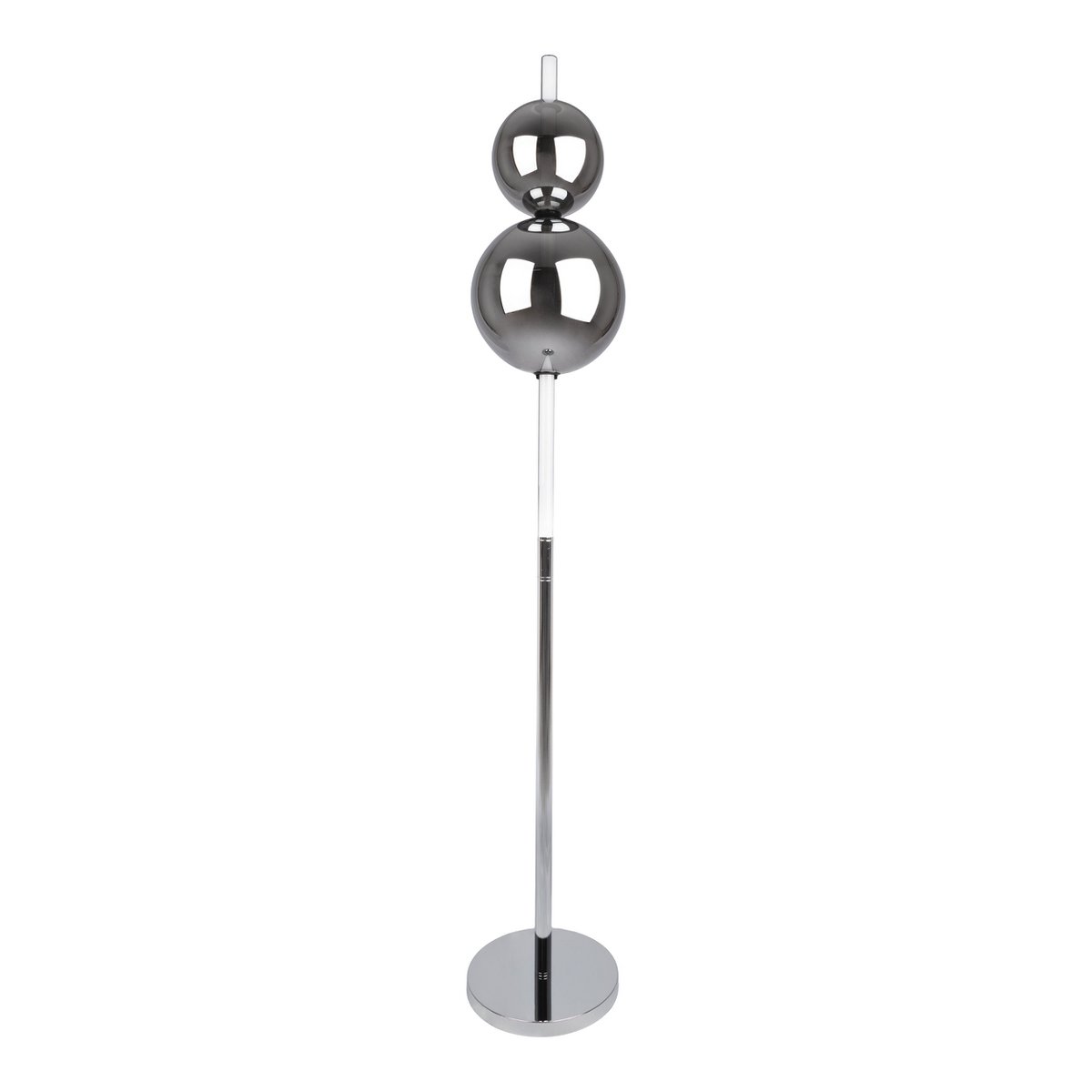 LED Stehleuchte "NOVA" Stehlampe mit Dimmfunktion aus chromfarbenem Metall, Kunststoff und Rauchglas, mit fest verbauten LEDs , ca 150 cm hoch