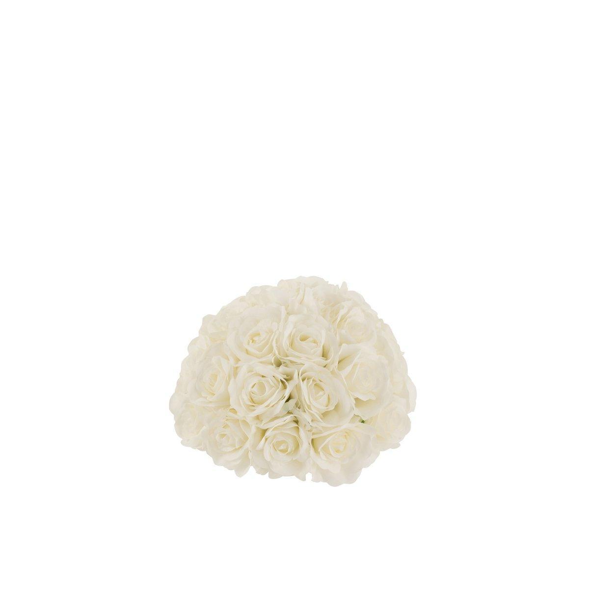J-Line Blumenzwiebel, halbe Rosen, Kunststoff, weiß, klein