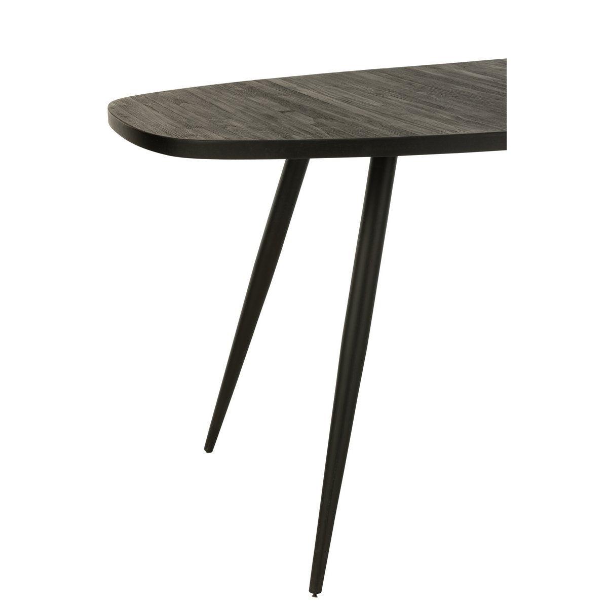 J-Line Esstisch Oval Recycled – Holz – Schwarz