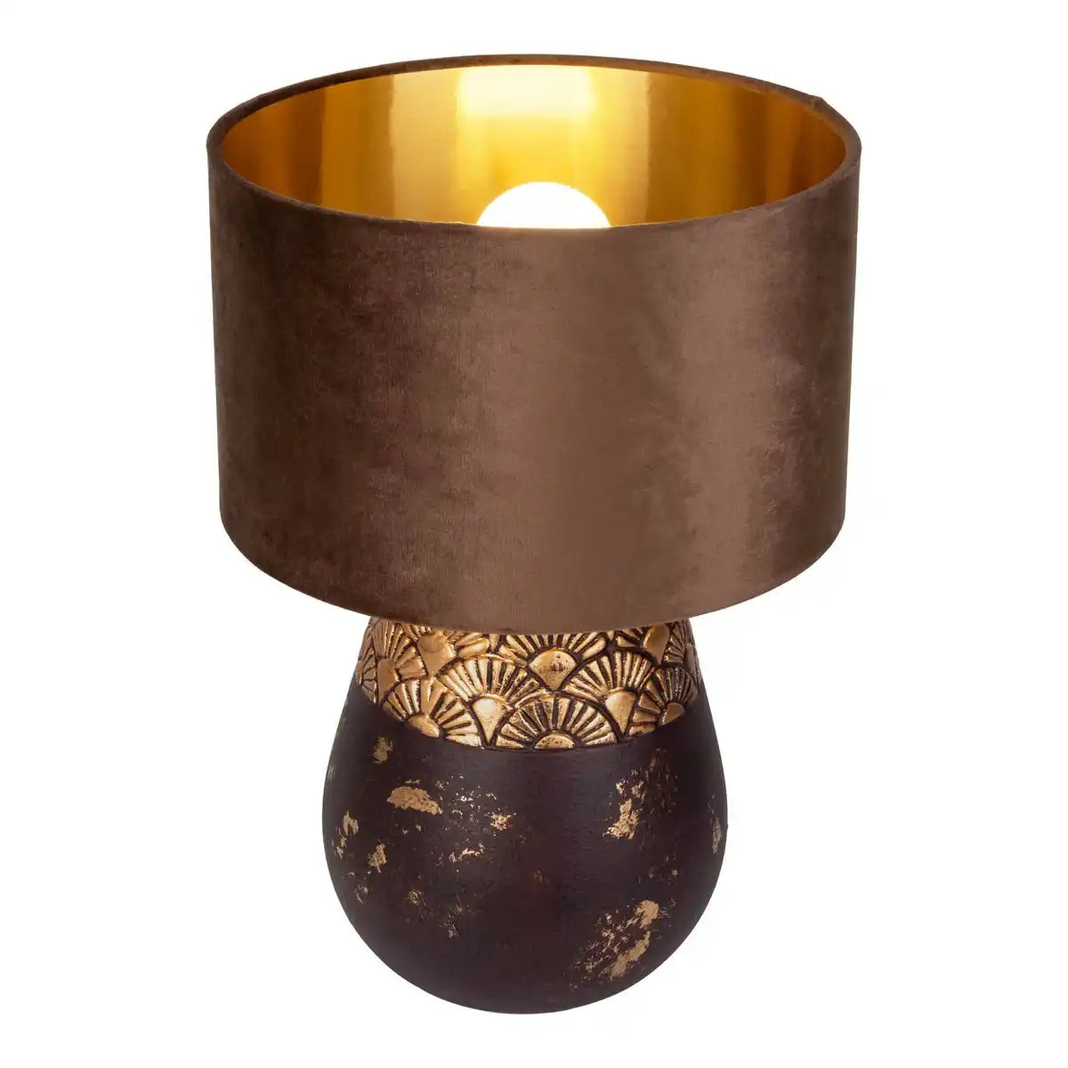 Keramik Tischleuchte "Bronco", Tischlampe, Keramik, beige/grau, mit E14-Fassung, für Esszimmer, Wohnzimmer, Diele oder Büro, 39 cm hoch