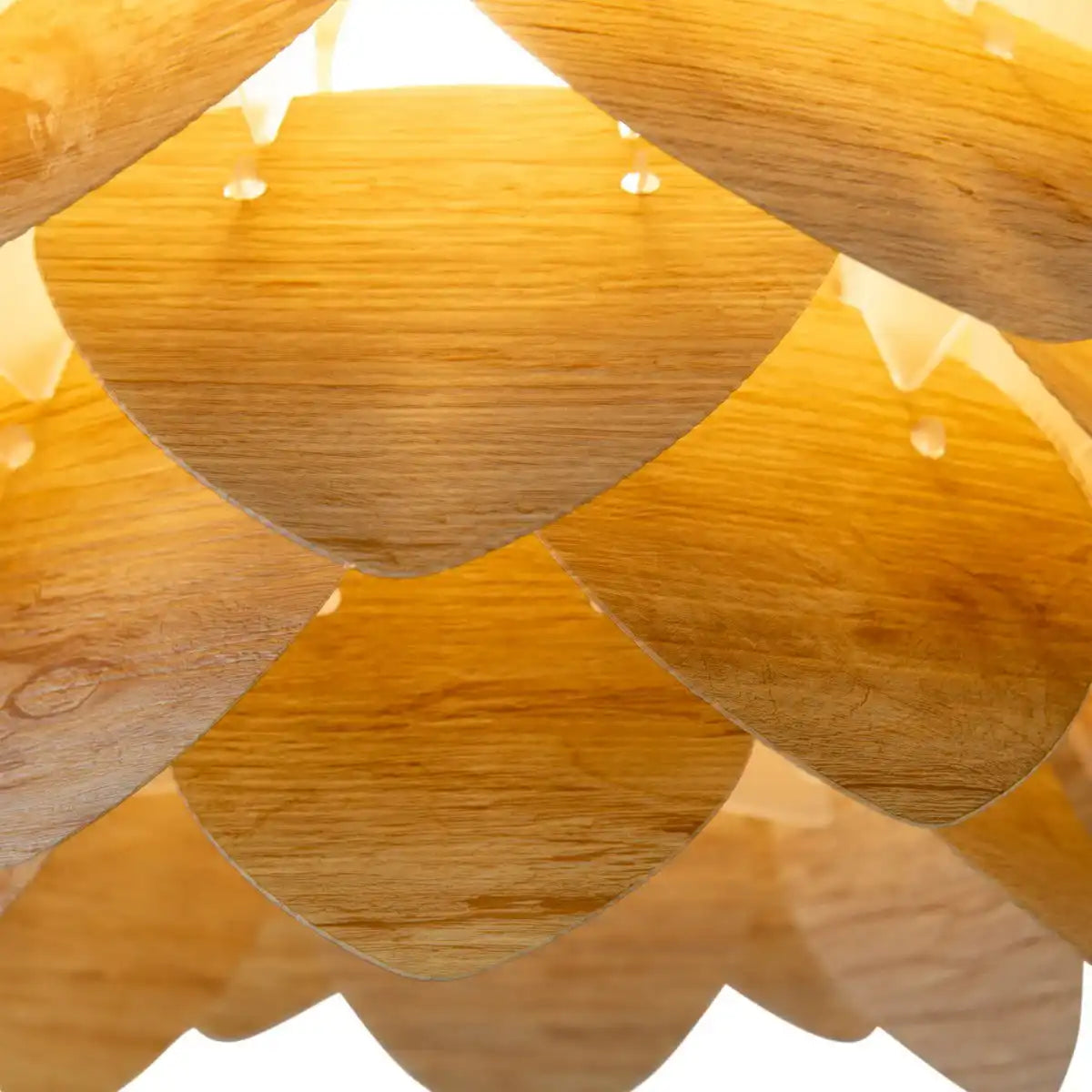 Pendelleuchte "FOGLIA" aus naturfarbenem Kunststoff, E27-Fassung, Beleuchtung für Wohnzimmer, Esszimmer oder Büro, 39 cm Durchmesser