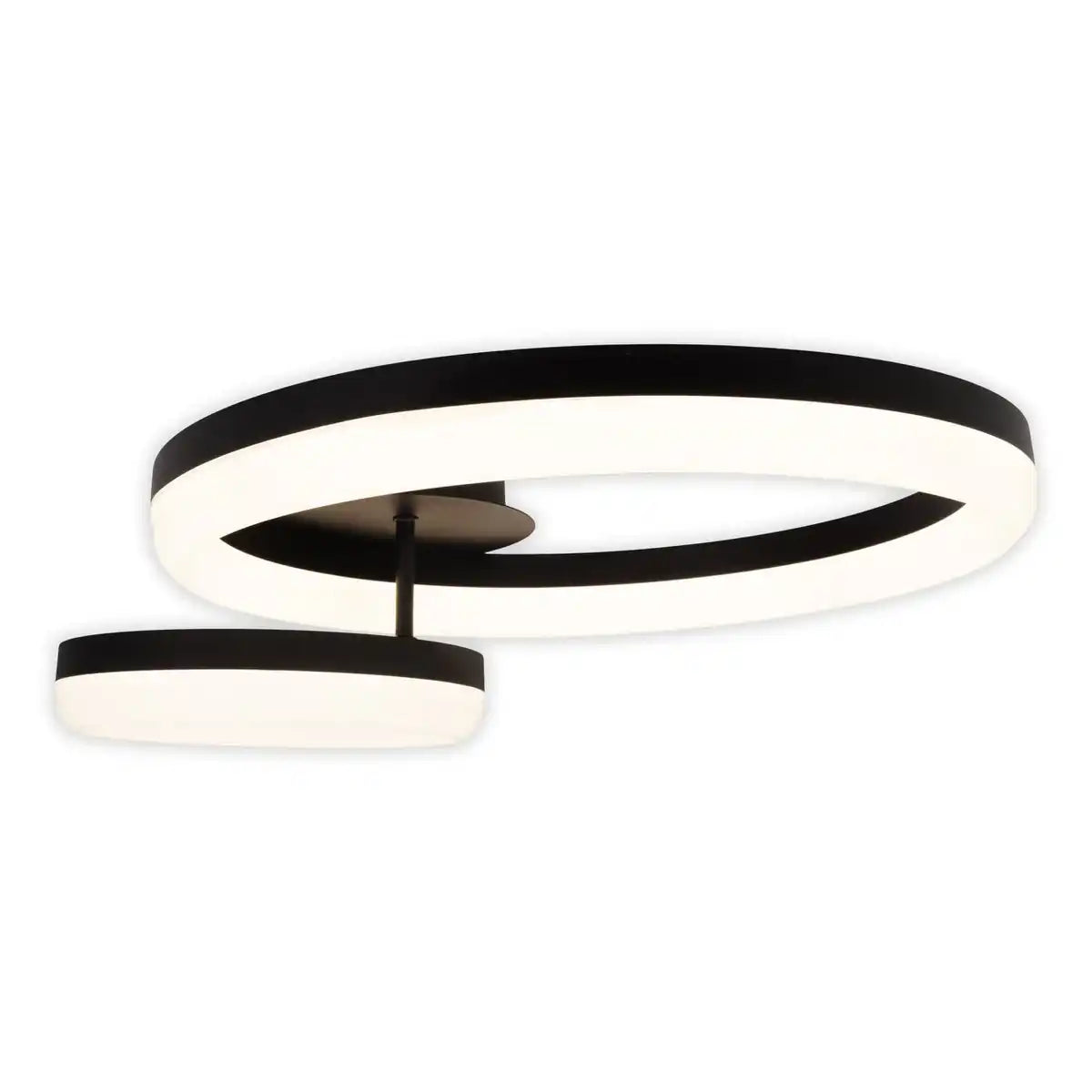 LED-CCT-Deckenleuchte "CIRCULO" aus schwarzem Metall und sandfarbenem Kunststoff 53 cm lang