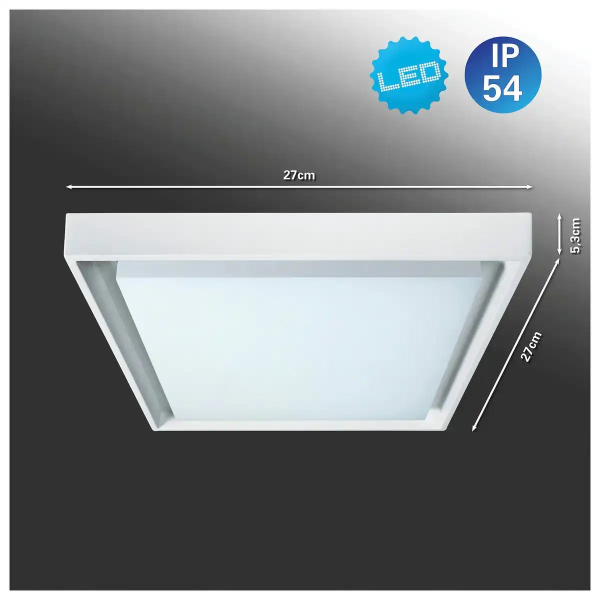 LED Außendeckenleuchte IP54 "MIO" s:27cm