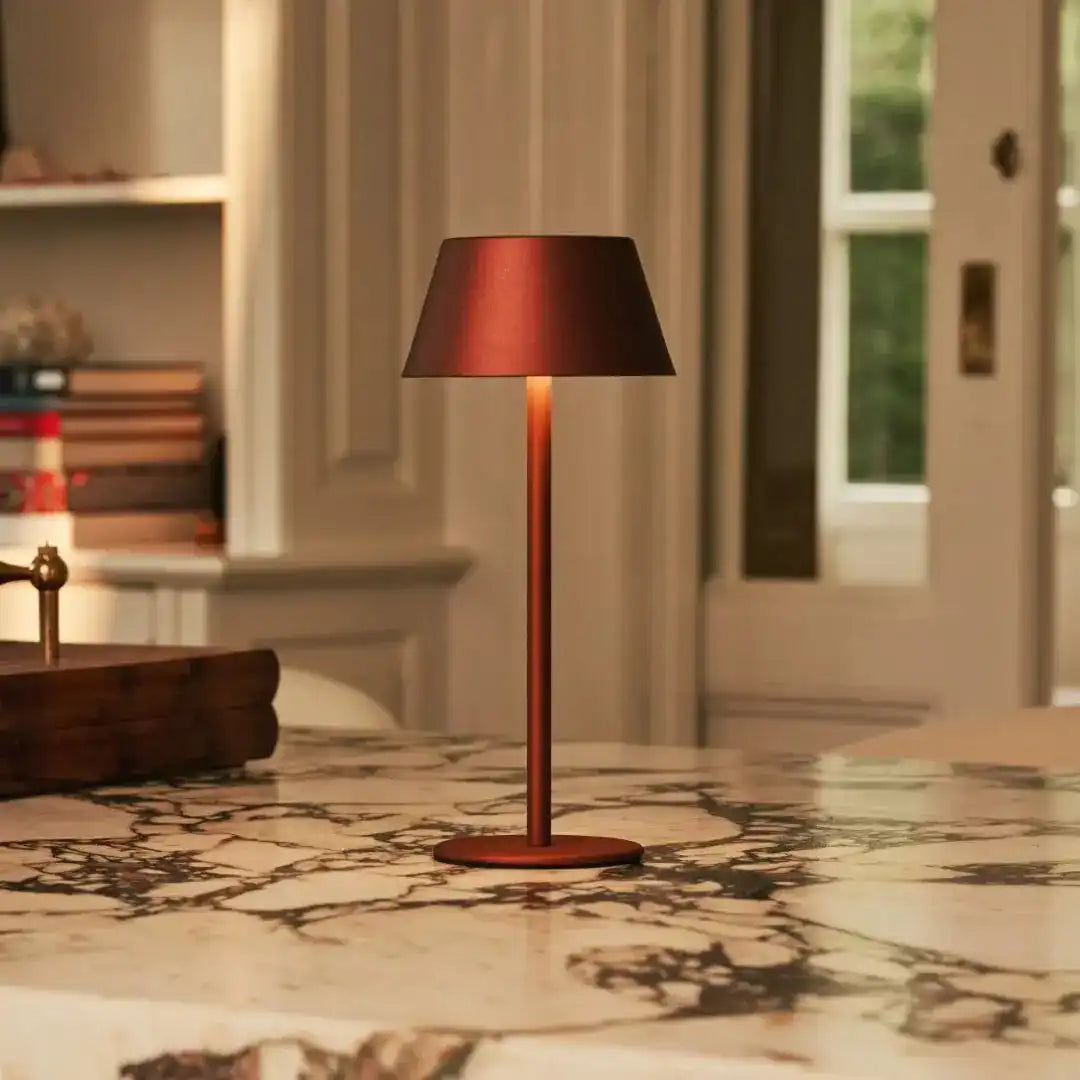 Milou Bronze - Tischlampe ohne Kabel l moderne, Design- und 3 Lichtmodi