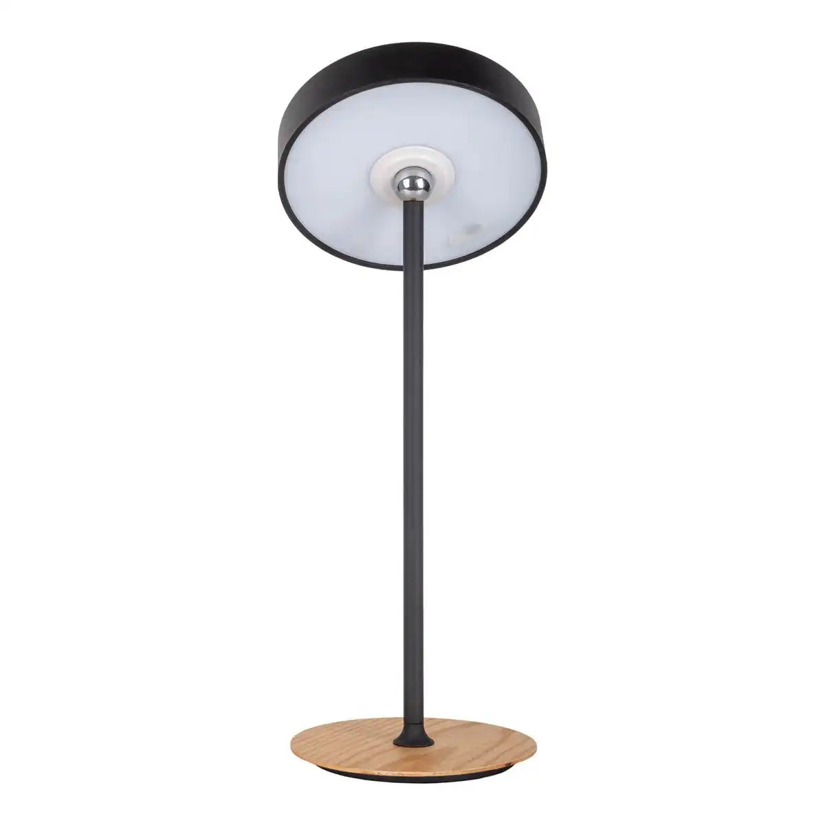 LED-Akku-Tischleuchte magnetisch für Außen und Innen, aus Metall und Kunststoff in Schwarz , 36 cm hoch