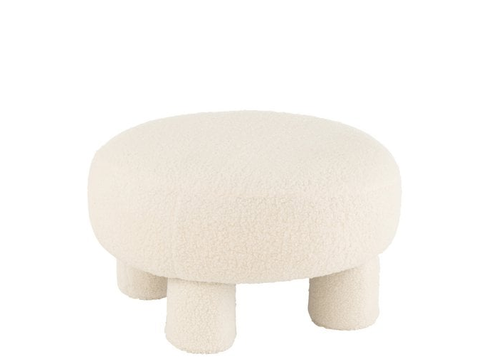 Hocker Runde Teddy Fußhocker Bouclé