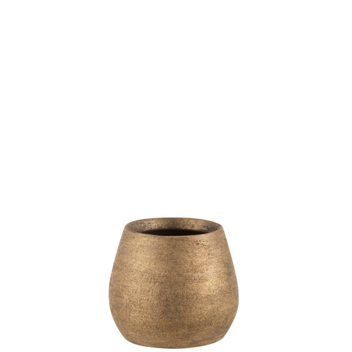 J-Line Blumentopf Uneven Rough Keramik Gold Klein