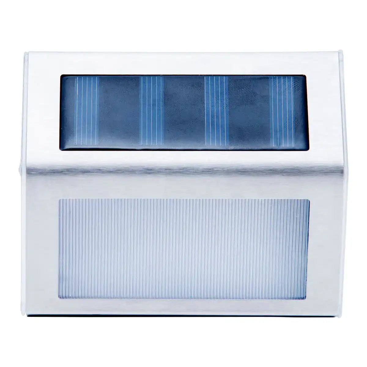 4er-Set LED Solar-Außenleuchte , für Außen, Wandleuchte - Metall und Kunststoff in Stahl-blank, mit integrierter LED
