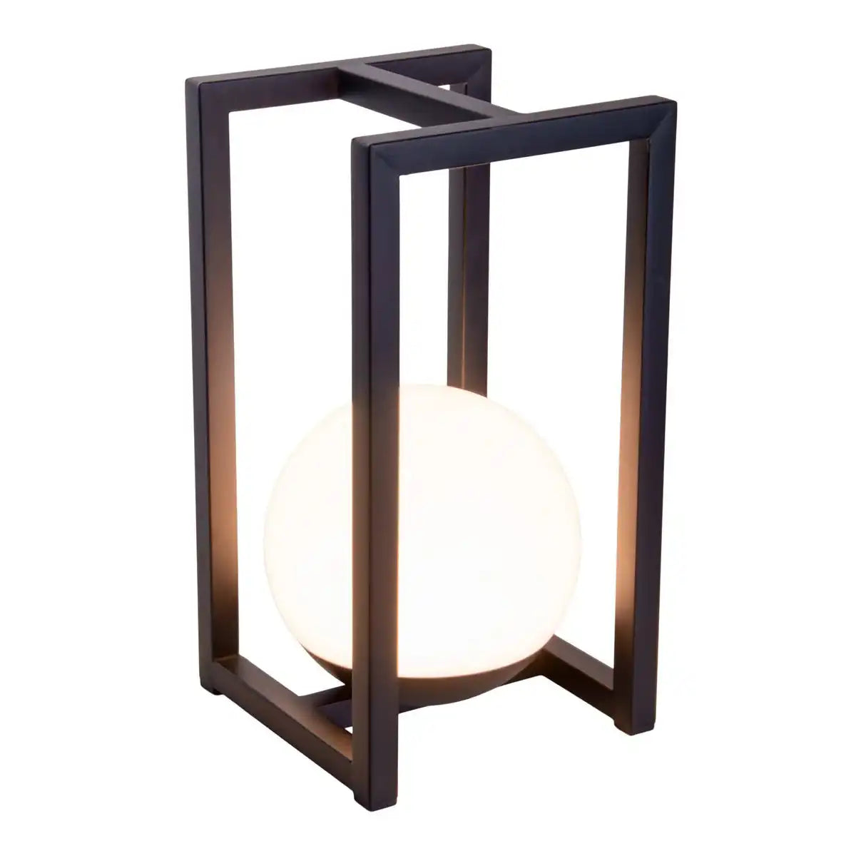 LED Dekoleuchte KALI für Balkon und Terrasse, Deko Tischlampe aus Metall und Kunststoff in Schwarz, fest verbaute LEDs, 30 x 16 x16 cm