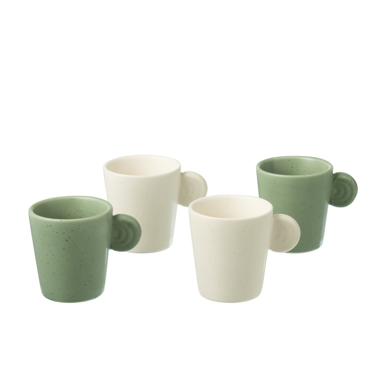 J-Line Box mit 4 Kaffeebeuteln mit Ohr, Keramik, Grün/Weiß