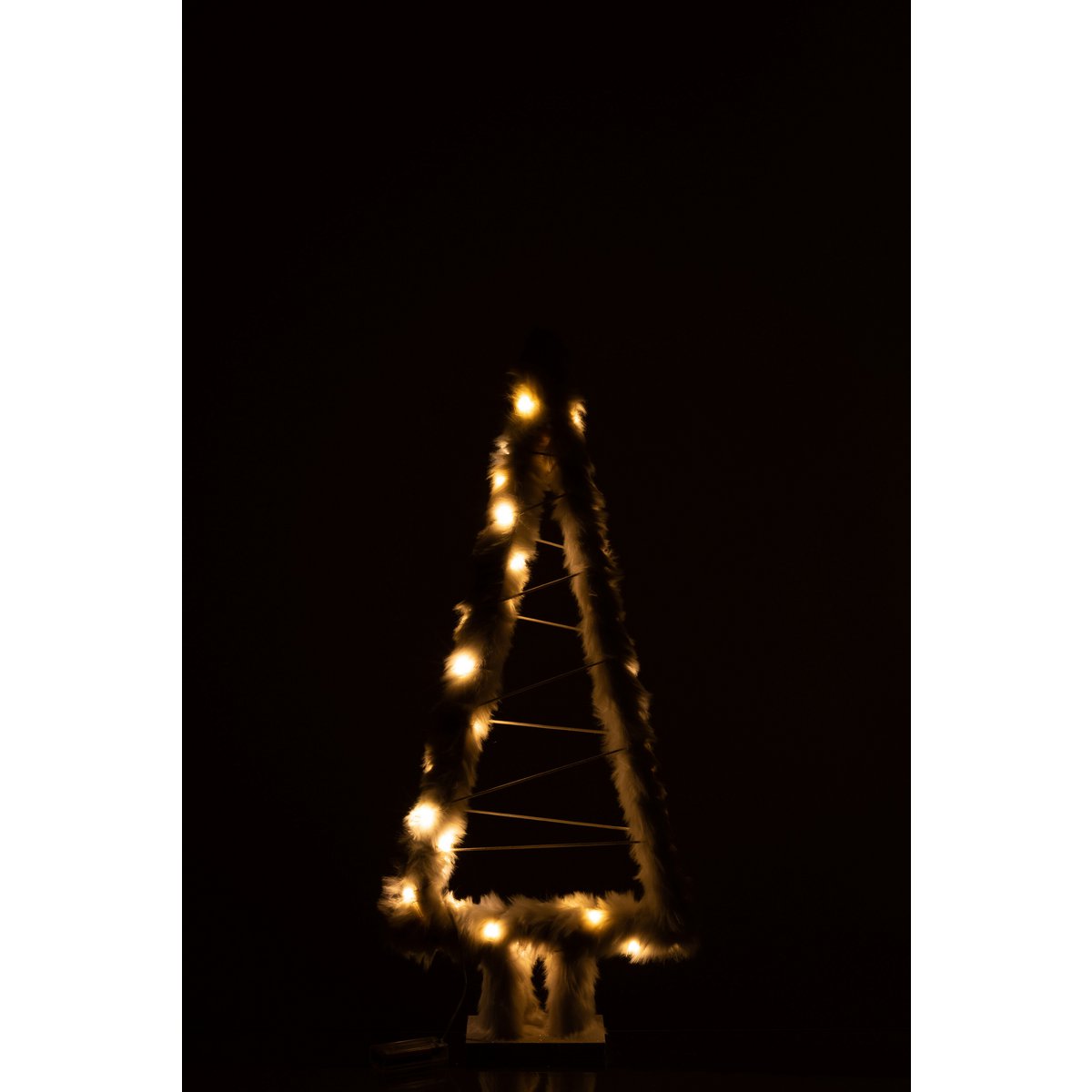 J-Line Weihnachtsbaum - Kunstfell - Weiß - LED