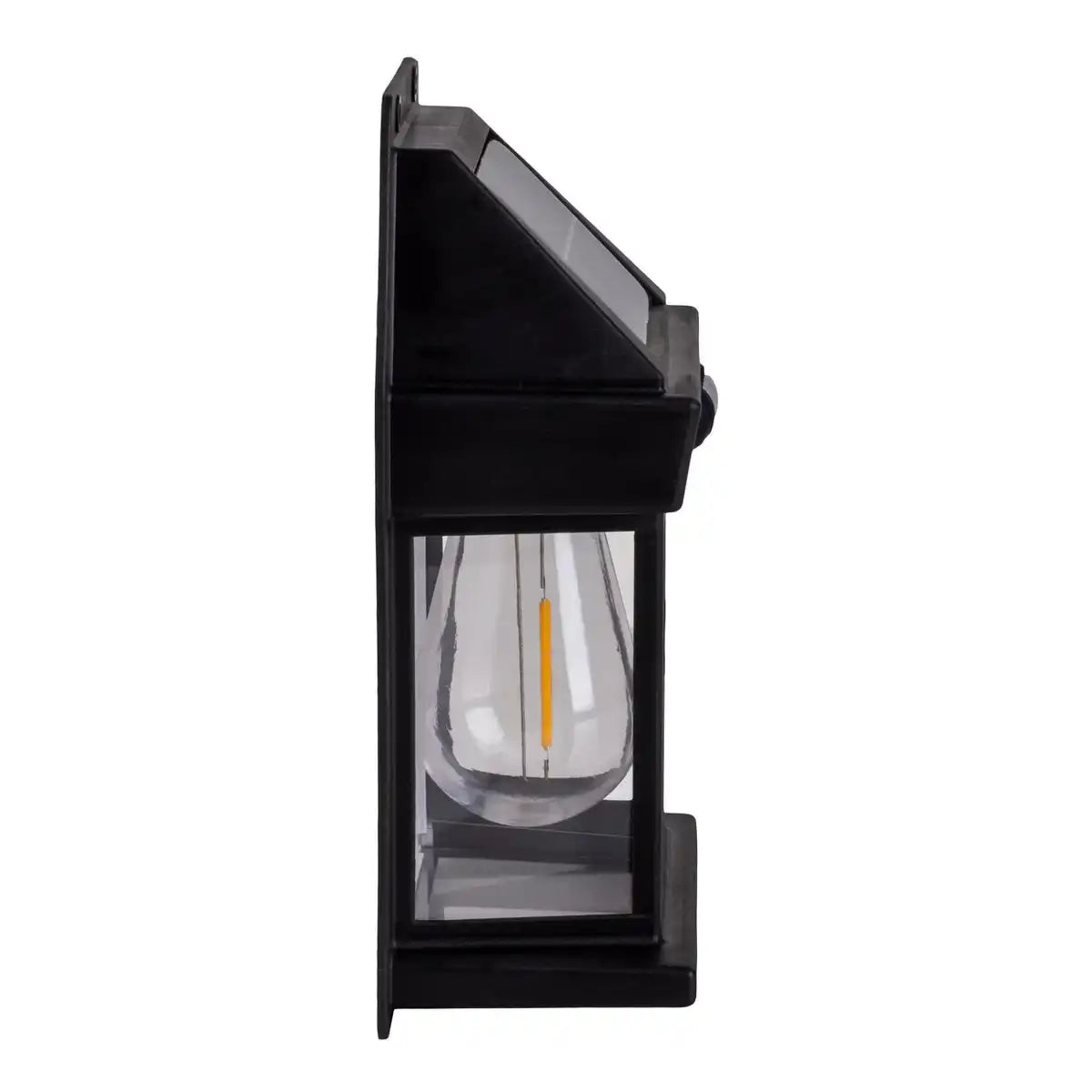 2er Set Solar-Wandleuchte "Mira" ca. 17 cm hoch, aus schwarzem wetterfestem Kunststoff, integrierter LED in warmweiß, inkl. Bewegungsmelder und Dämmerungssensor