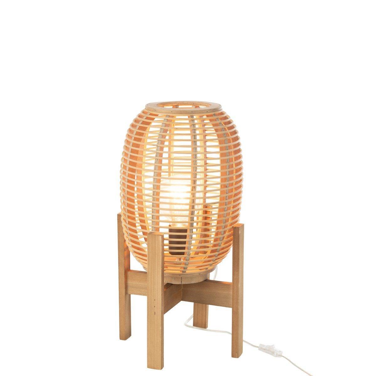 J-Line Lampenständer Noa – Holz – Natur – klein