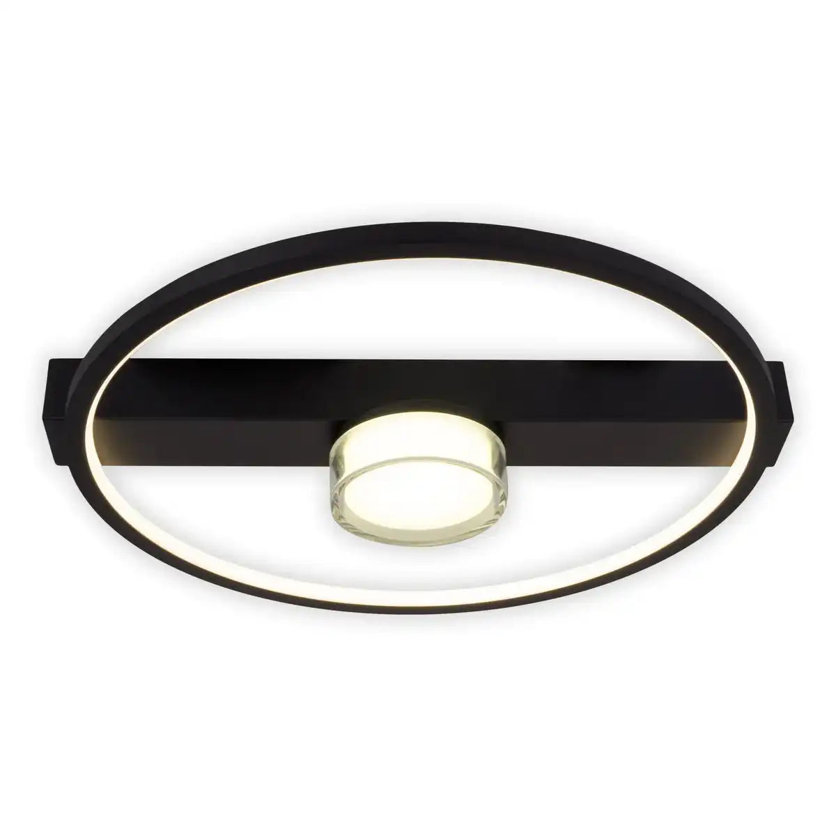 LED Deckenleuchte "CIMO" aus schwarzem Metall und Kunststoff, 40 cm lang, dimmbar per Wandschalter