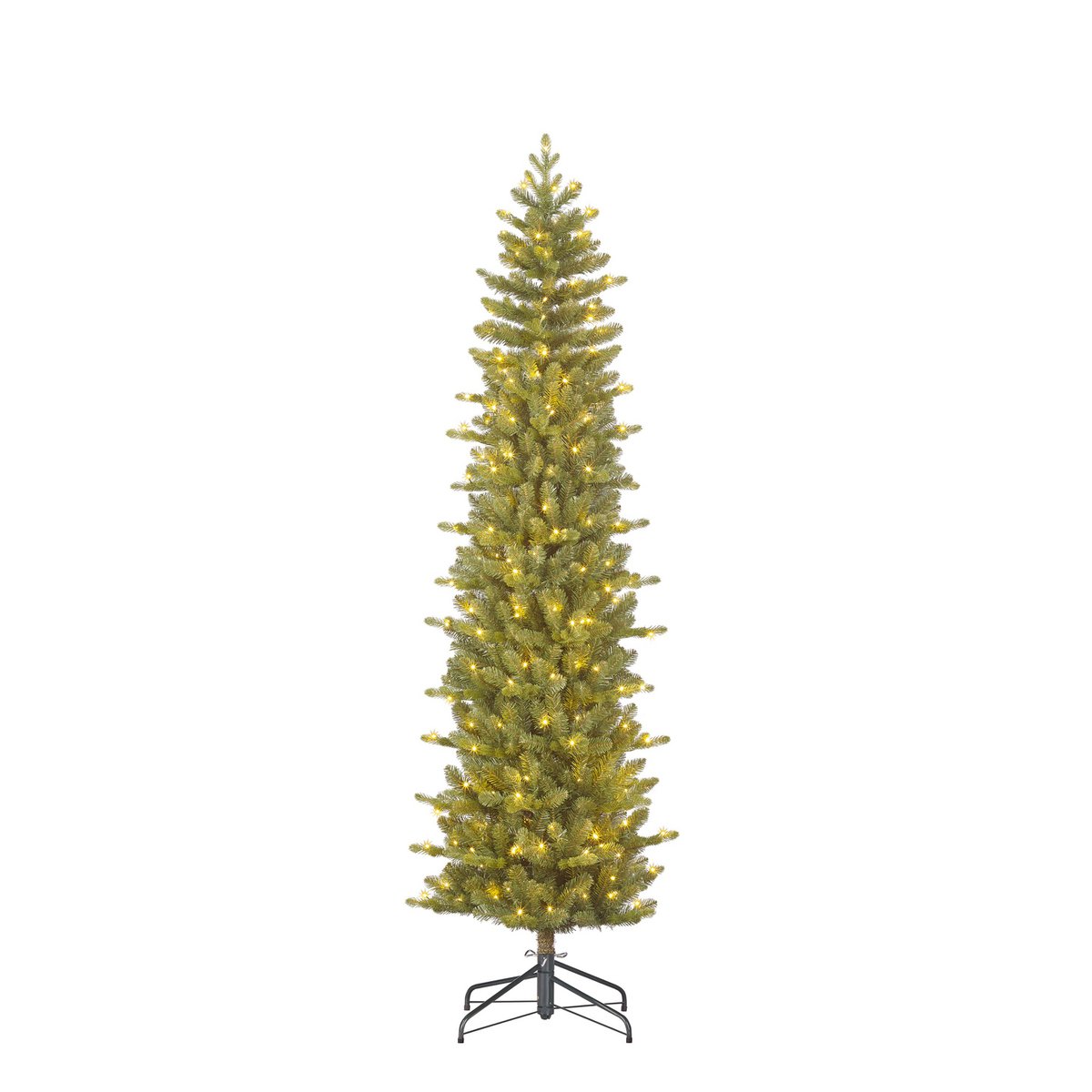 Künstlicher Weihnachtsbaum mit LED-Beleuchtung – H215 x Ø66 cm – Grün