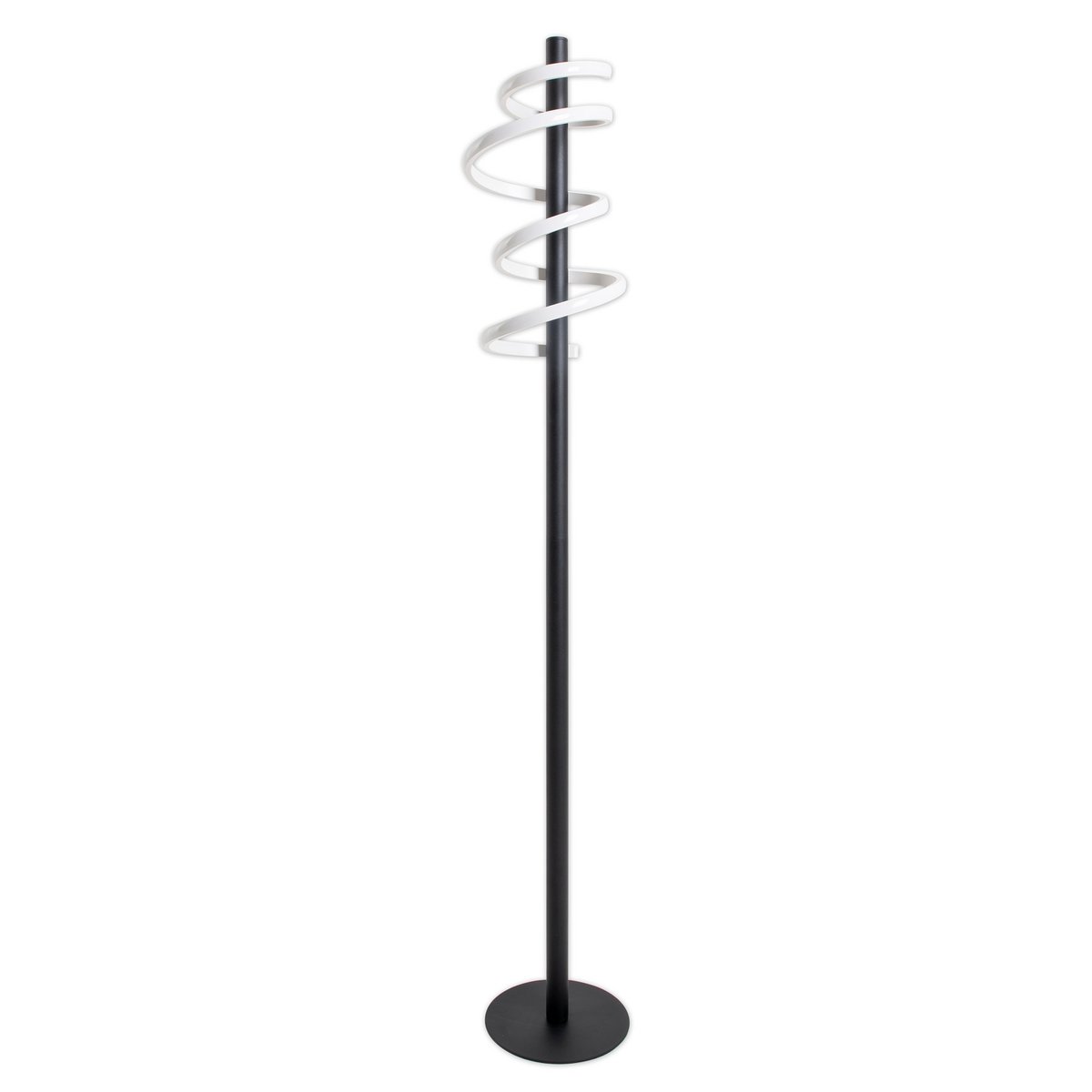 LED-Stehleuchte "BELLEZA", moderne Stehlampe aus Metall und Kunststoff in Schwarz, und Weiß, mit fest verbauten LEDs, 140 hoch, Beleuchtung für Wohnzimmer, Esszimmer, Schlafzimmer oder Büro.