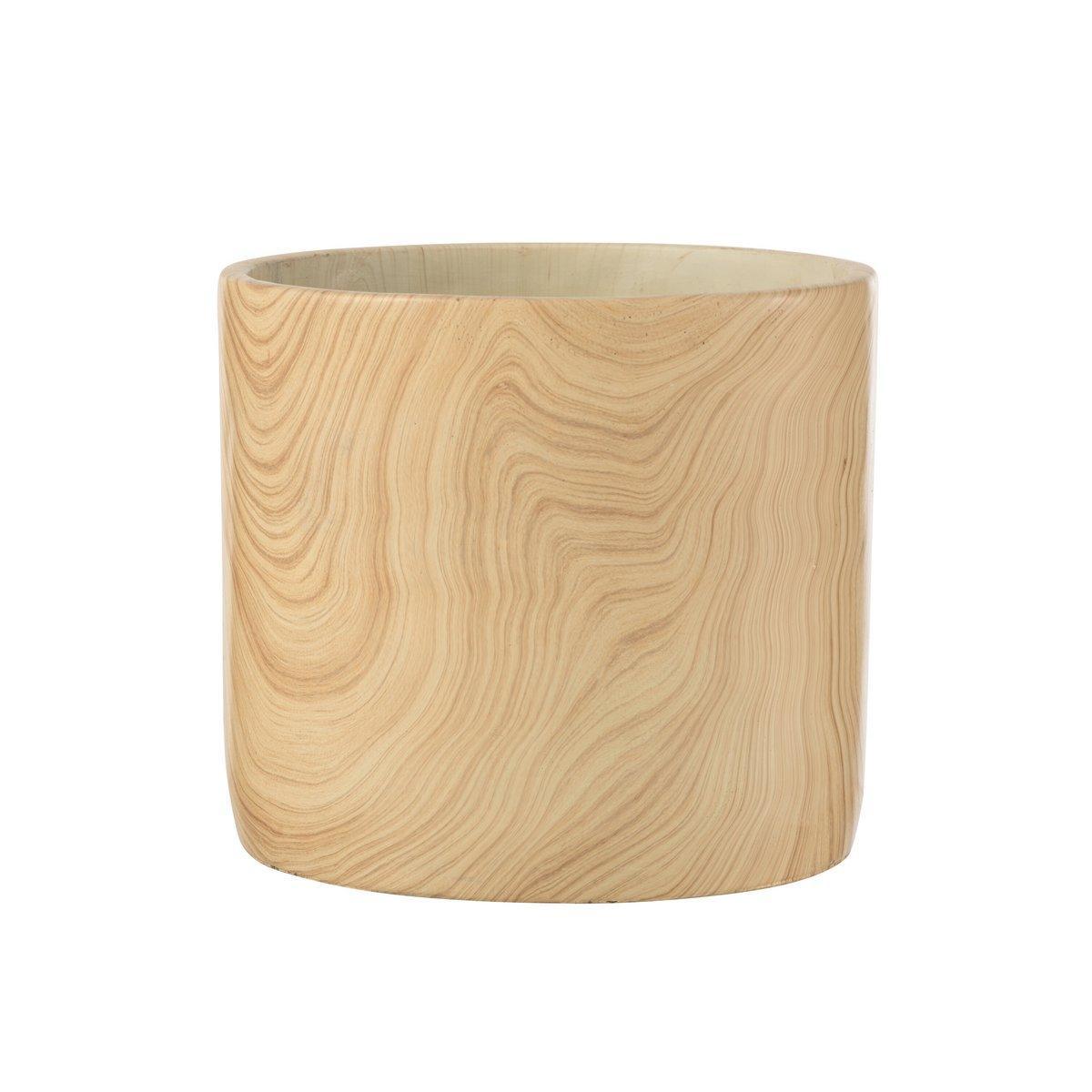 J-Line Blumentopf Bos – Zement – Beige – extra groß – Ø 21,50 cm