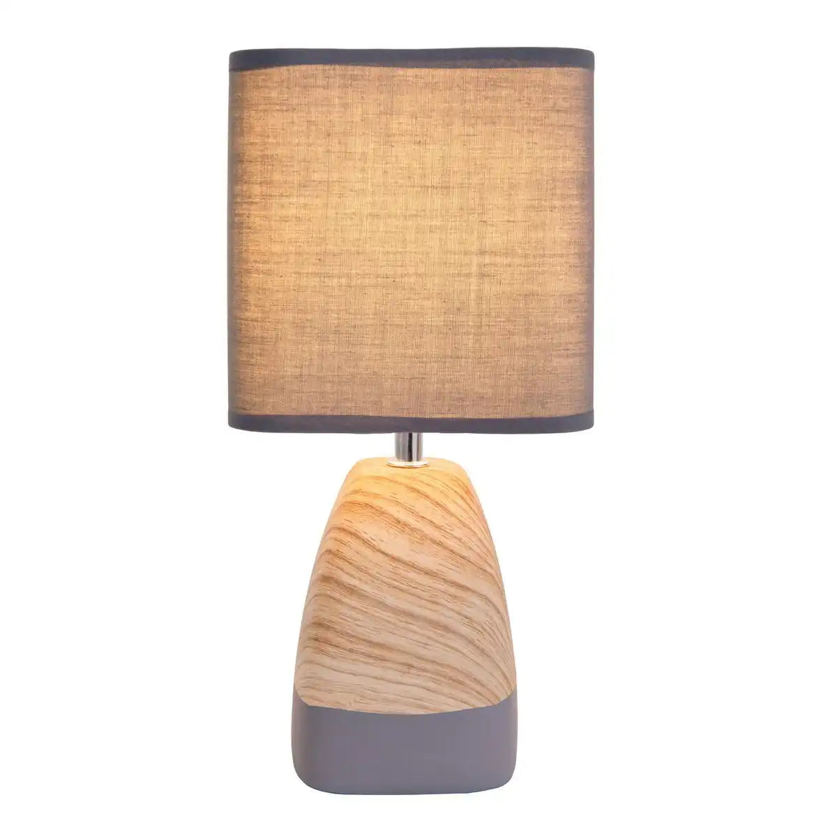 Keramiktischleuchte "CREMONA" aus Keramik in braun/grau mit E14 Fassung, Tischlampe für Wohnräume 31 cm hoch