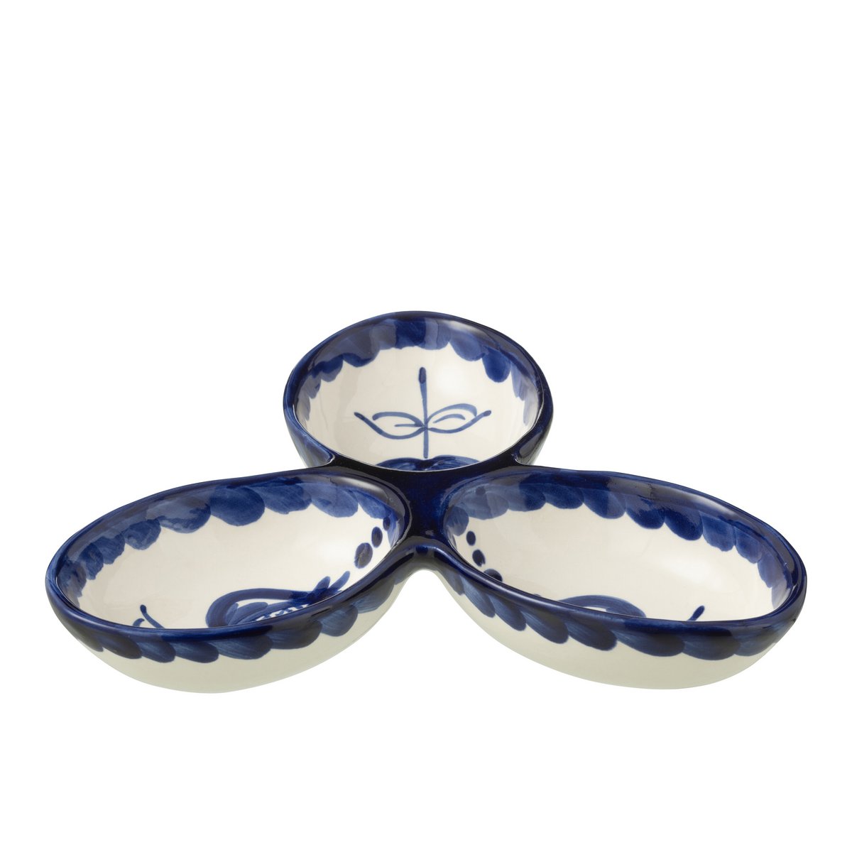 J -Line Serving Scale Granada Clover - Keramik - Weiß/Blau