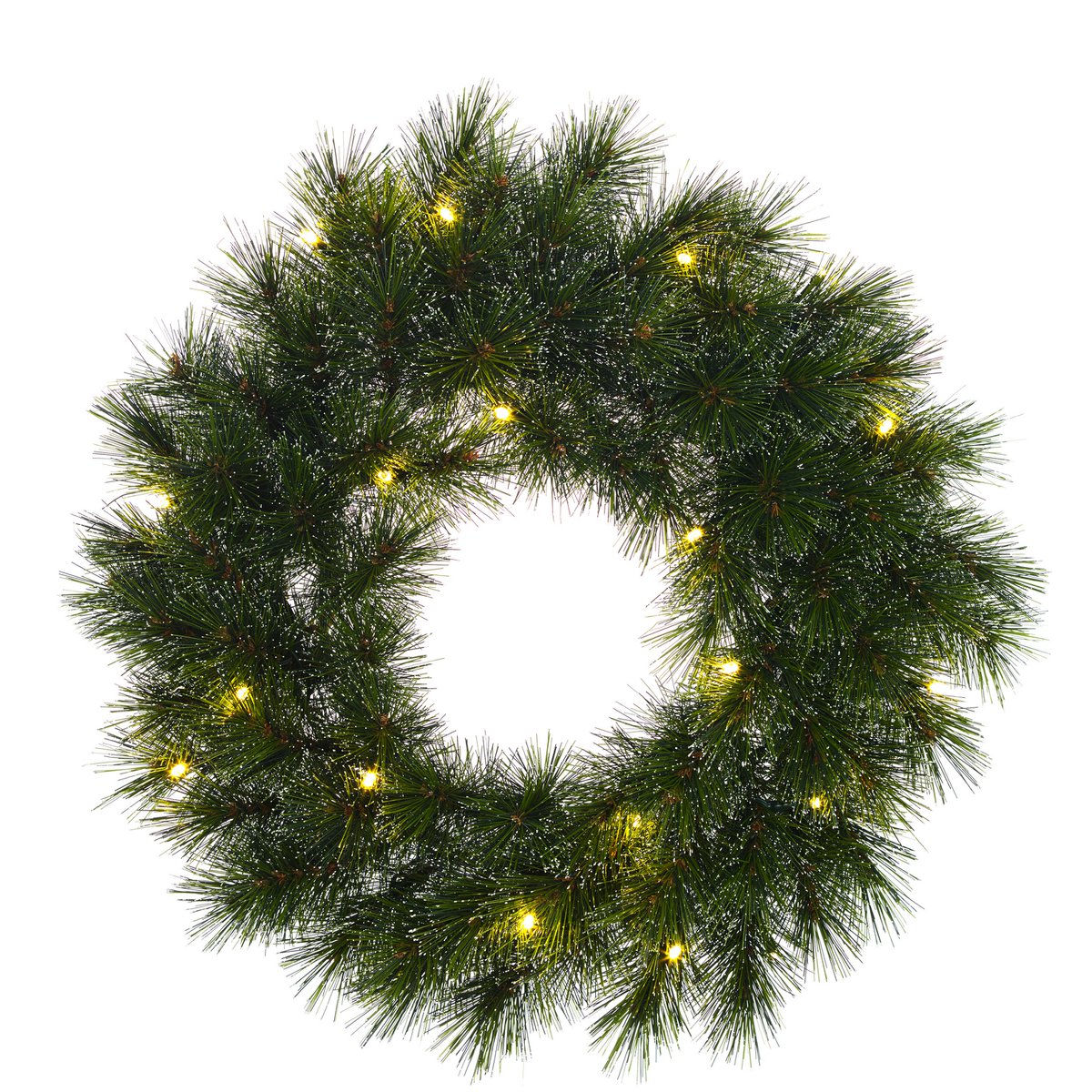 Weihnachtskranz mit LED-Beleuchtung – Ø60 cm – Grün