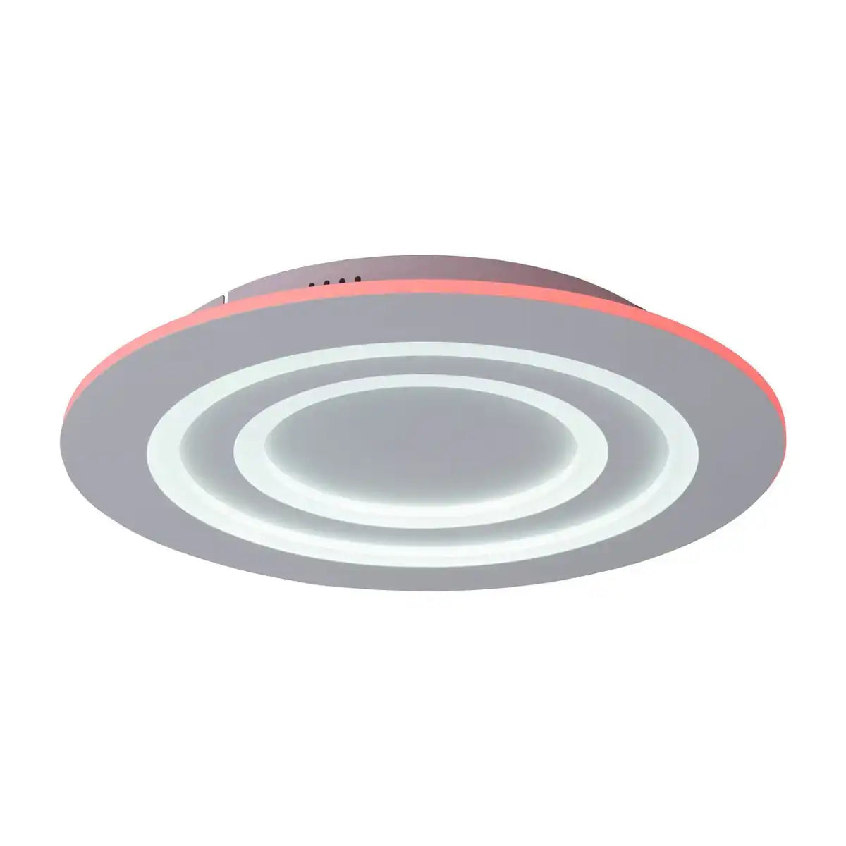 LED Deckenleuchte "MIREL" Ø 50 cm, 6 cm hoch, Metall und Kunststoff in Weiß, integrierte LEDs, 2400 lm, dimmbar, CCT-Funktion 3000-6500 K, RGB-Farbwechsel