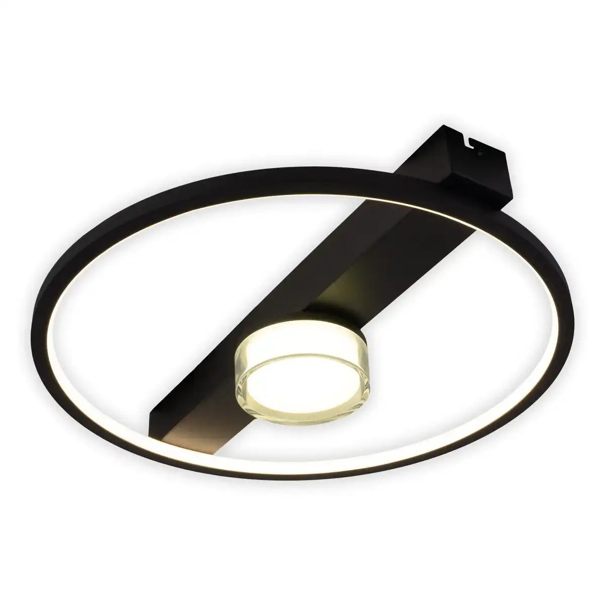 LED Deckenleuchte "CIMO" aus schwarzem Metall und Kunststoff, 40 cm lang, dimmbar per Wandschalter