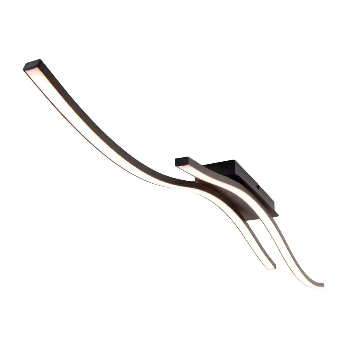LED Deckenleuchte "ONDA", Deckenlampe aus Metall und Kunststoff in Schwarz, mit fest verbauten LEDs, Deckenleuchte LED, 96 cm lang
