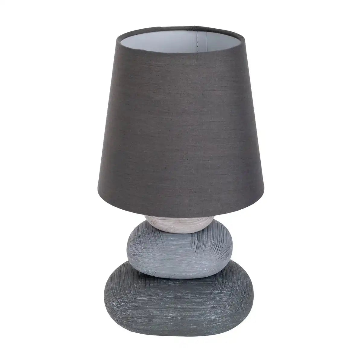 Keramik Tischleuchte "STONEY", Tischlampe aus Keramik in Grau, mit E14-Fassung, Tischlampe für Esszimmer, Wohnzimmer, Diele oder Büro, oder als Nachttischlampe, 31 cm hoch