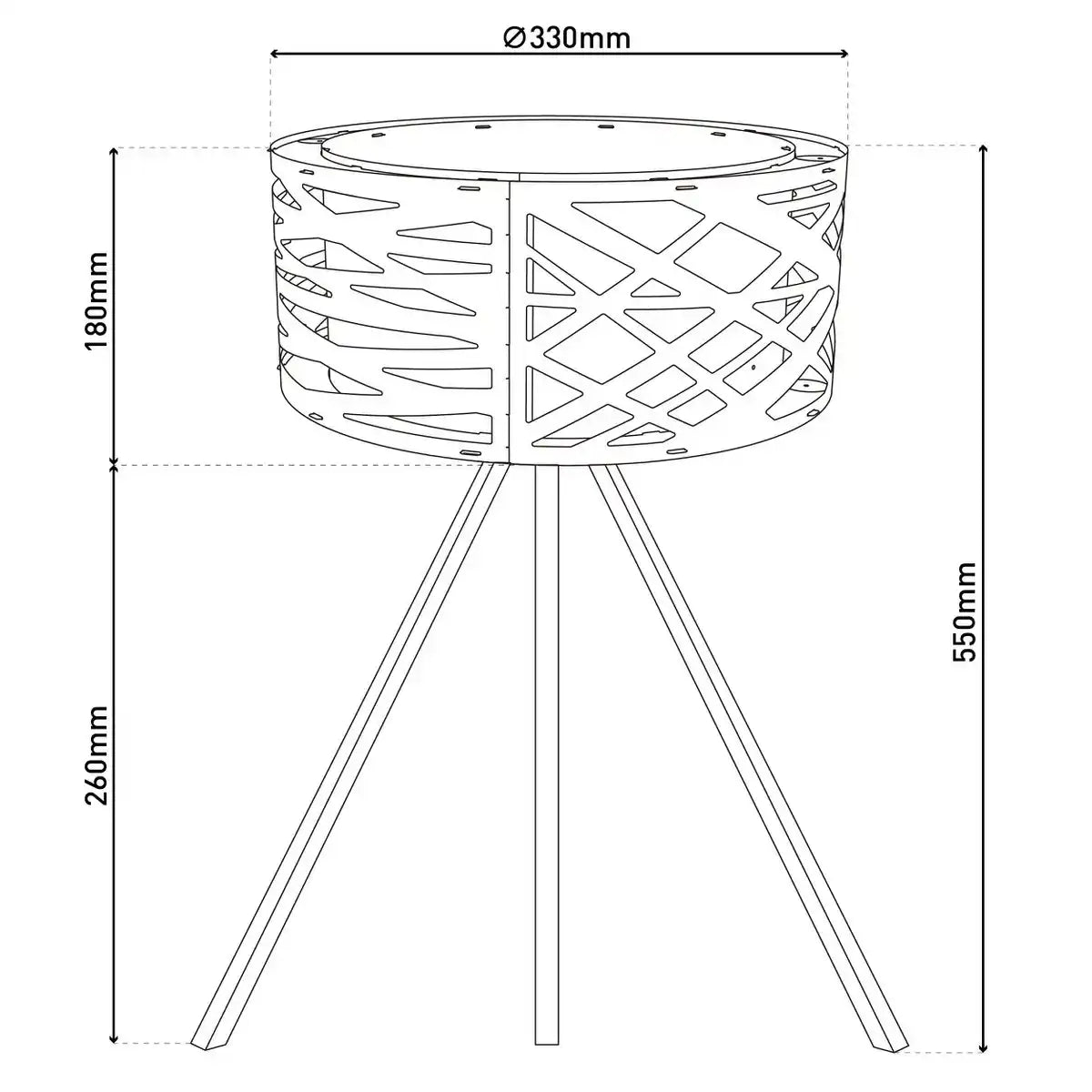 Tischleuchte "FINJA" aus naturfarbigem Kunststoff/Holzimitat, mit E27-Fassung Beleuchtung für Wohnzimmer, Esszimmer oder Büro, 55 cm hoch